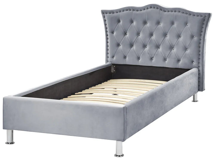Bed Velvet 90 x 200 cm (EU Single) Grey Jazzae