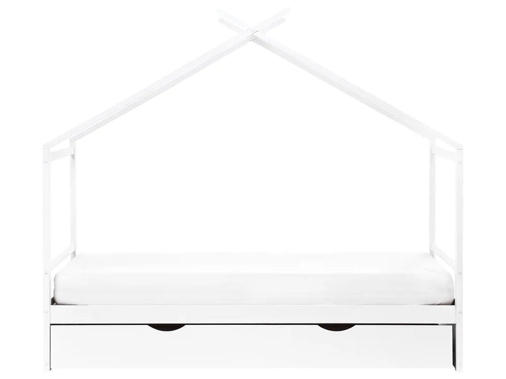 Kids Bed House Pine Wood 90 x 200 cm (EU Single) with Storage White Maranto