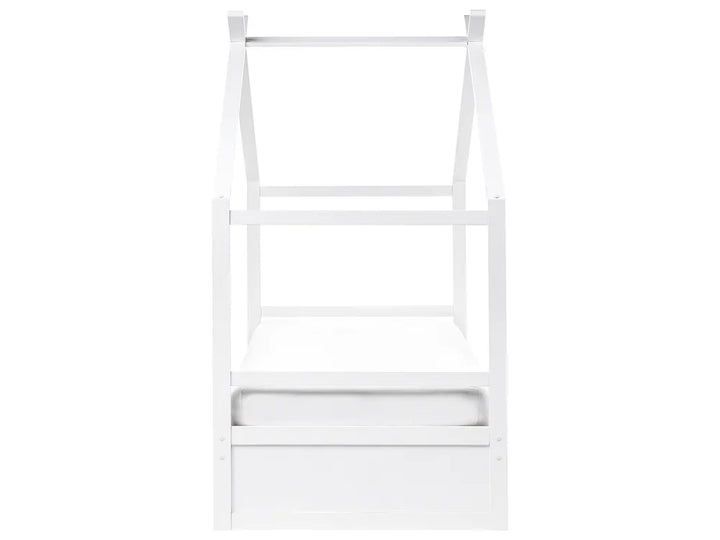 Kids Bed House Pine Wood 90 x 200 cm (EU Single) with Storage White Maranto
