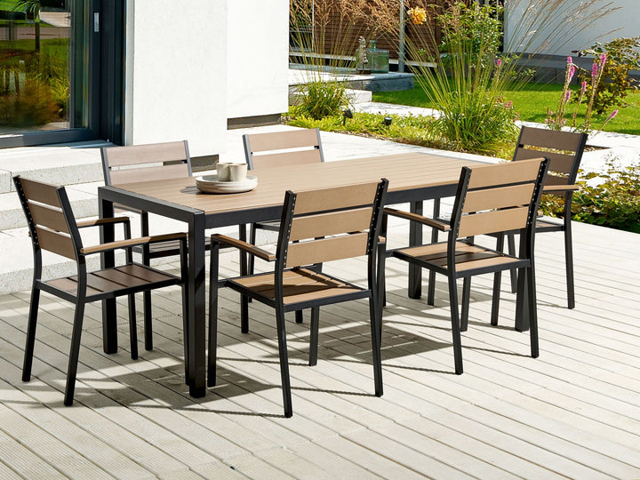 Vernio Garden Dining Table 180 cm 90 cm Metal Brown/ Black