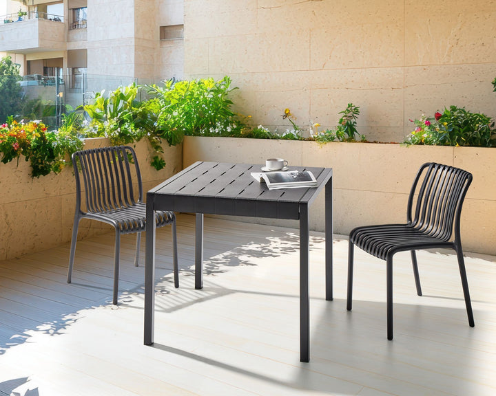 Bartica Garden Dining Table  81 cm 84 cm Black