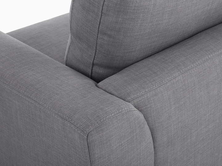 Right Hand Fabric Corner Sofa with Ottoman Light Grey Oslo