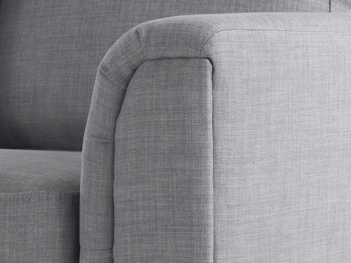 Right Hand Fabric Corner Sofa with Ottoman Light Grey Oslo