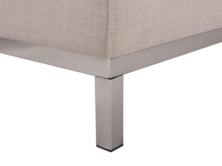 Right Hand Fabric Corner Sofa with Ottoman Beige Oslo