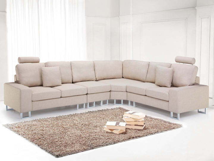 Stockholm Left Hand Corner Fabric Sofa Beige