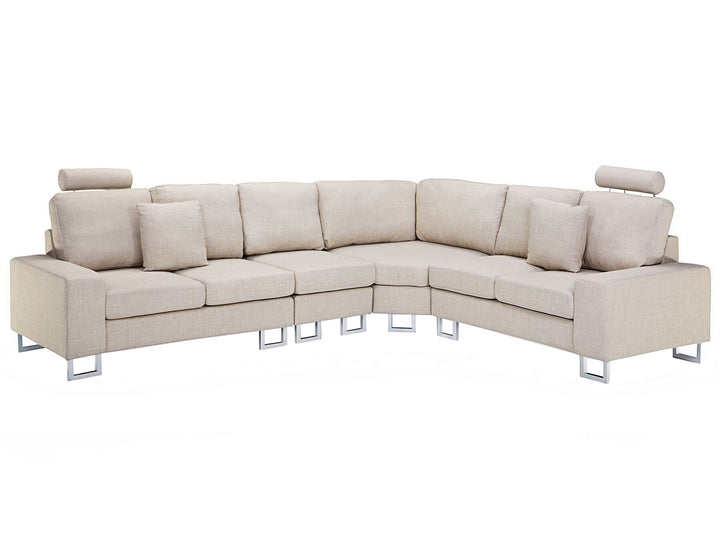 Stockholm Left Hand Corner Fabric Sofa Beige