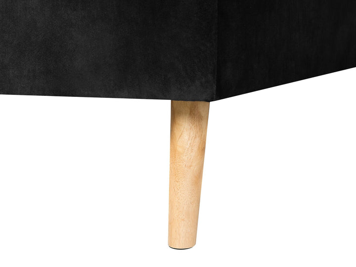 Vadso Right Hand Velvet Corner Sofa Bed Black