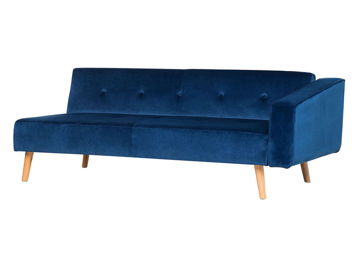 Vadso Corner Sofa Navy Blue Velvet Right Hand