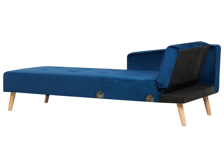 Vadso Corner Sofa Navy Blue Velvet Right Hand
