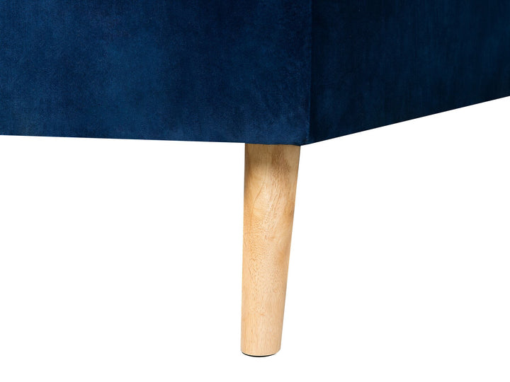 Vadso Corner Sofa Navy Blue Velvet Right Hand