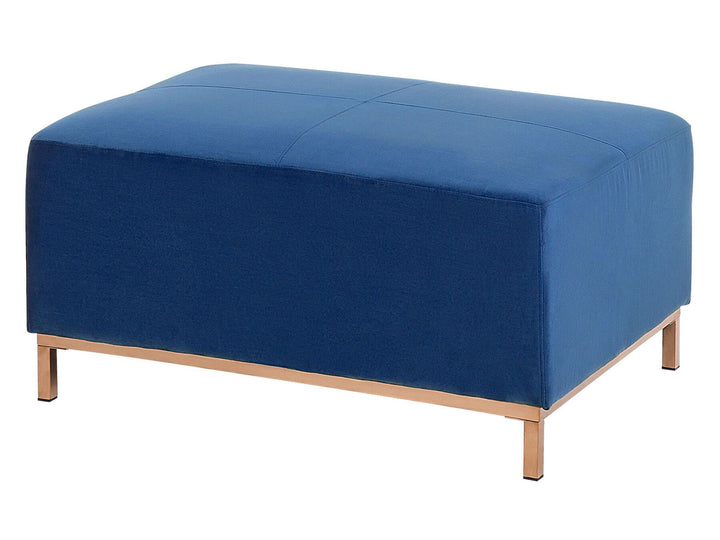 Oslo Right Hand Velvet Corner Sofa with Ottoman Navy Blue