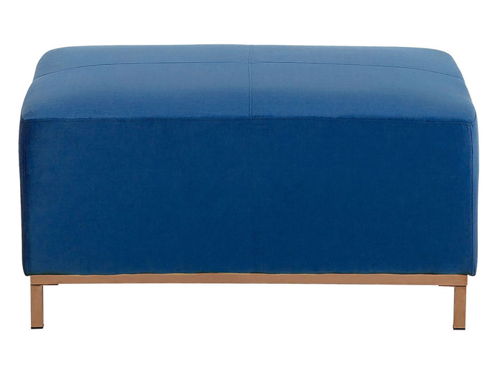 Oslo Right Hand Velvet Corner Sofa with Ottoman Navy Blue