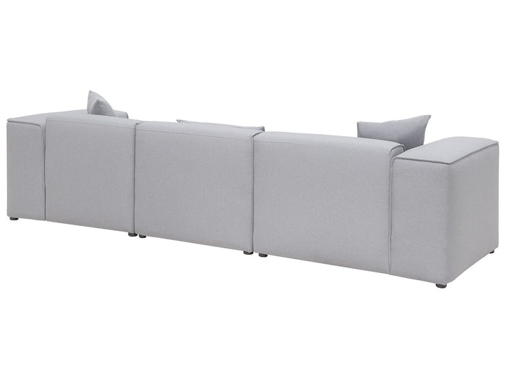 Left Hand Fabric Corner Sofa Light Grey Dolva