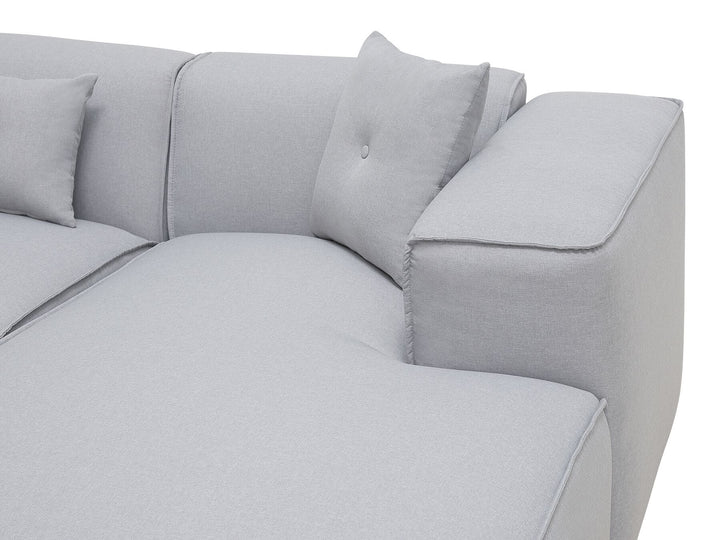 Left Hand Fabric Corner Sofa Light Grey Dolva
