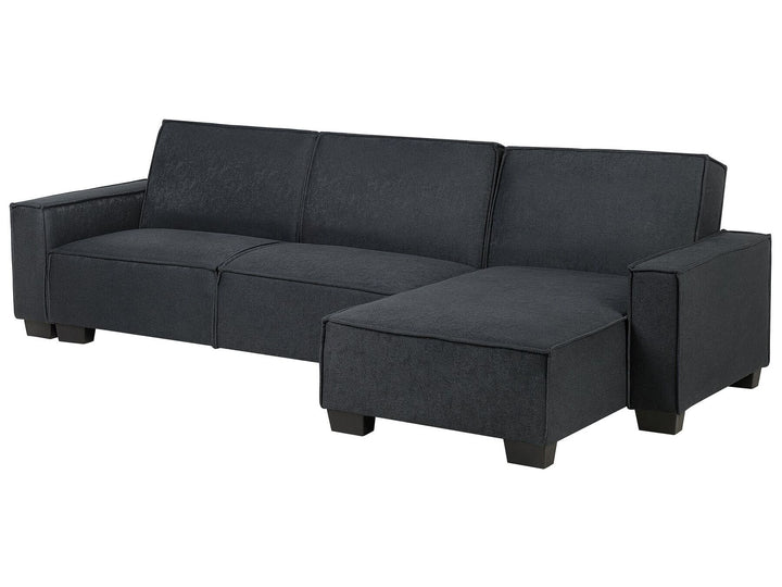 Romedal Left Hand Fabric Corner Sofa Bed Graphite Grey