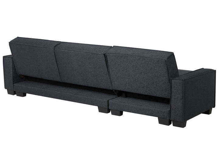 Romedal Left Hand Fabric Corner Sofa Bed Graphite Grey