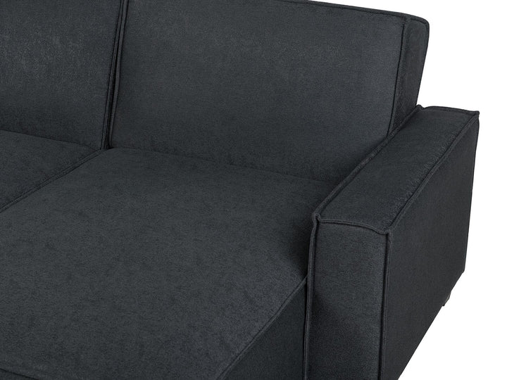 Romedal Left Hand Fabric Corner Sofa Bed Graphite Grey