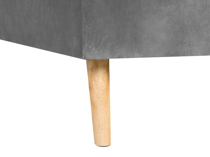 Vadso Left Hand Velvet Corner Sofa Bed Grey