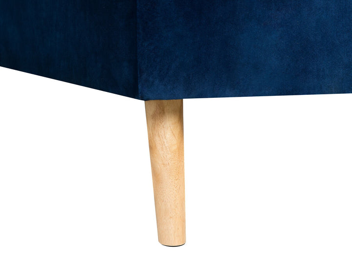 Vadso Left Hand Velvet Corner Sofa Bed Blue