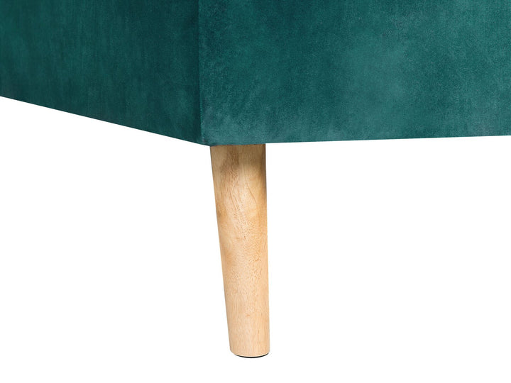 Vadso Left Hand Velvet Corner Sofa Bed Green