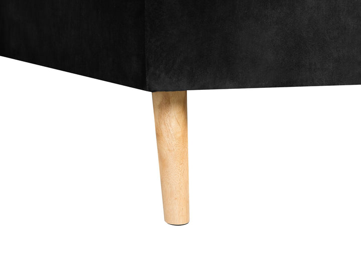 Vadso Left Hand Velvet Corner Sofa Bed Black