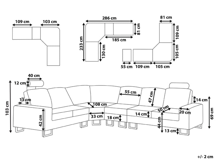 stockholm Right Hand Corner Fabric Sofa Beige