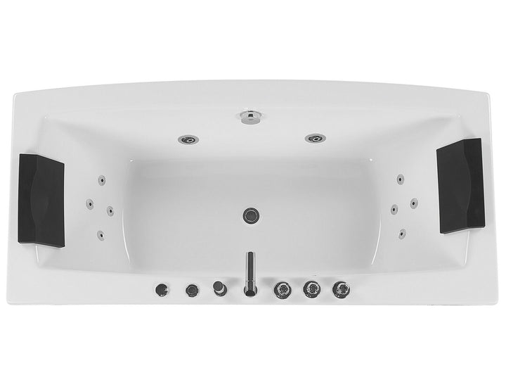 Whirlpool Bath with LED 1730 x 820 mm White Moor