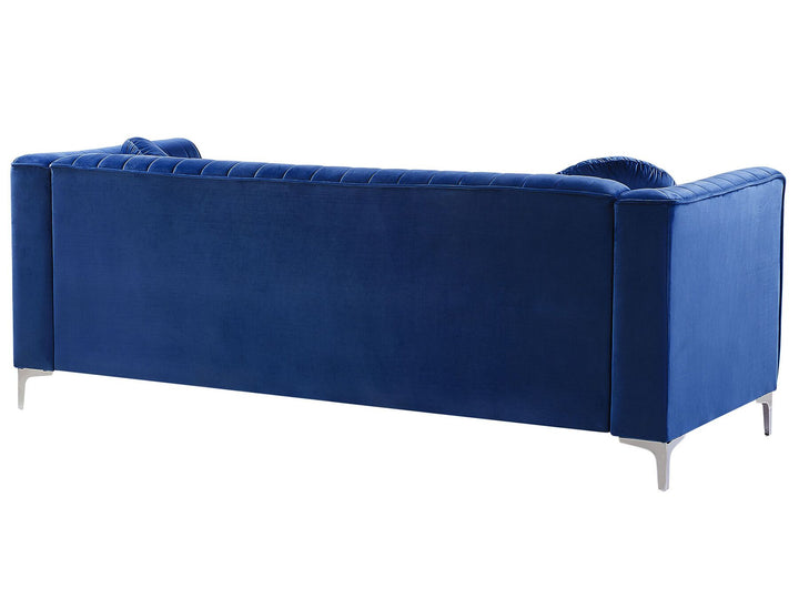 Timra Left Hand Velvet Corner Sofa Navy Blue