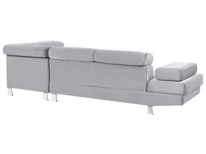 Norrea Left Hand Corner Velvet Sofa Grey