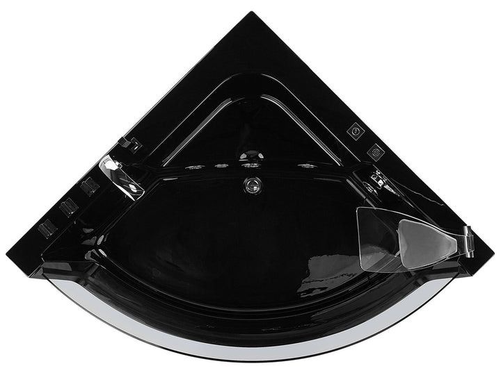 Whirlpool Bath with LED 1900 x 1350 mm Black Marina