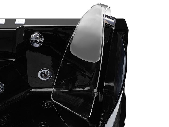 Whirlpool Bath with LED 1900 x 1350 mm Black Marina