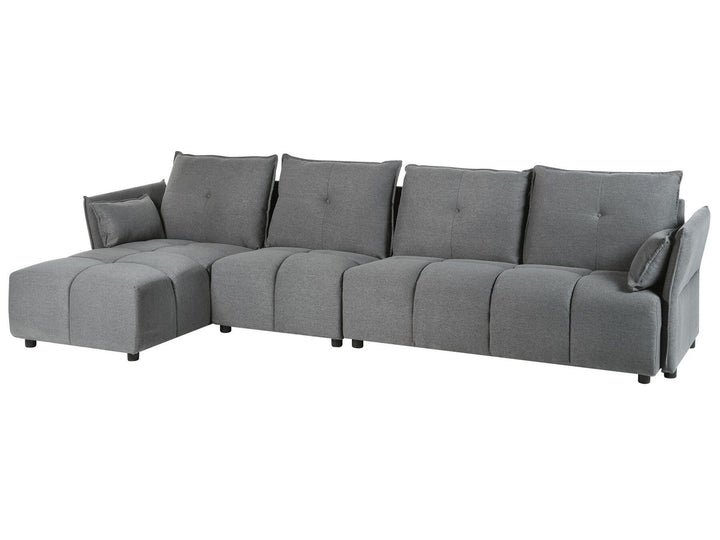 Tomra Right Hand Fabric Corner Sofa Dark Grey