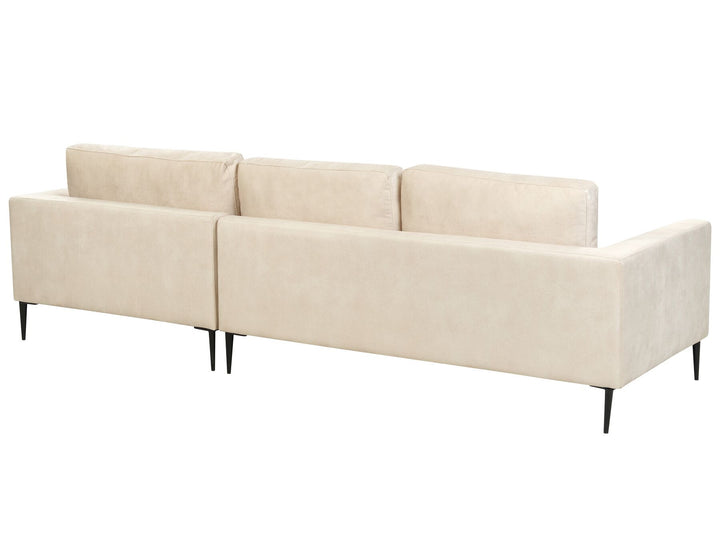 Flam Velvet Left Hand Corner Sofa Cream