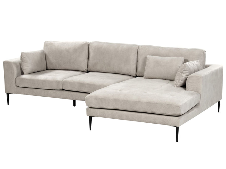 Flam Velvet Left Hand Corner Sofa Light Grey