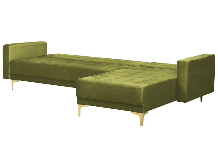 Aberdeen Corner Sofa Green Velvet Left Hand