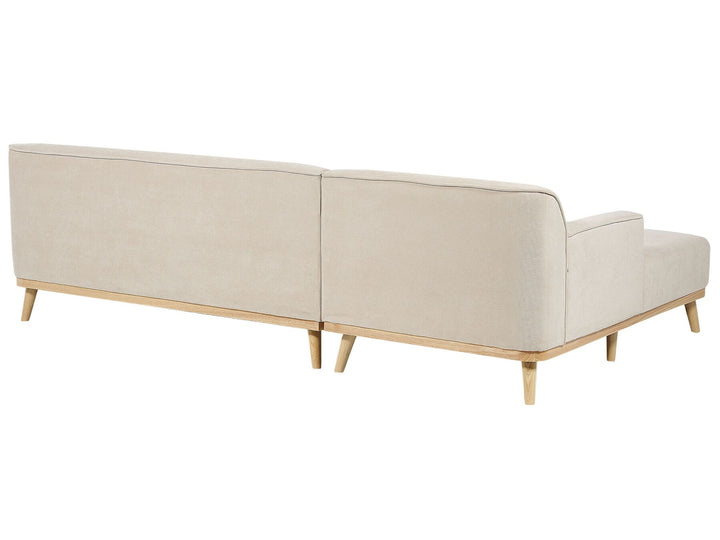 Simos Right Hand Jumbo Cord Corner Sofa Beige