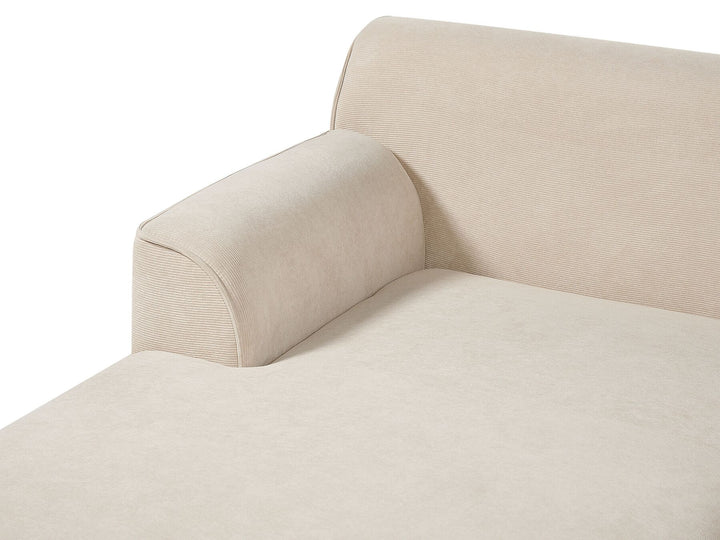 Simos Right Hand Jumbo Cord Corner Sofa Beige