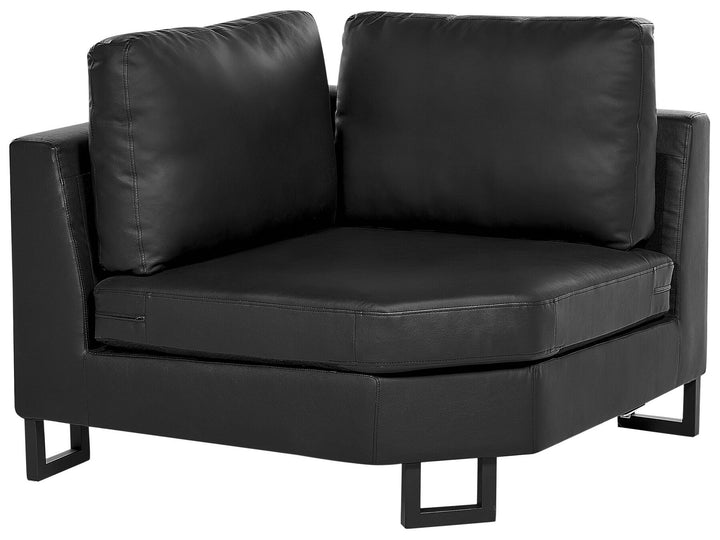 Stockholm II Right Hand Corner Leather Sofa Black