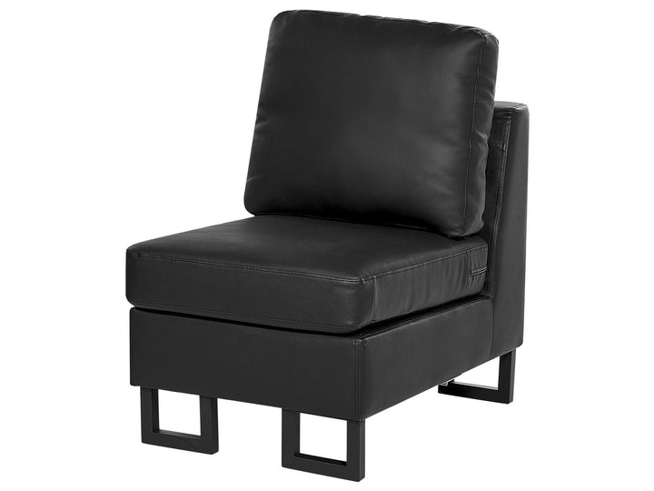 Stockholm II Right Hand Corner Leather Sofa Black