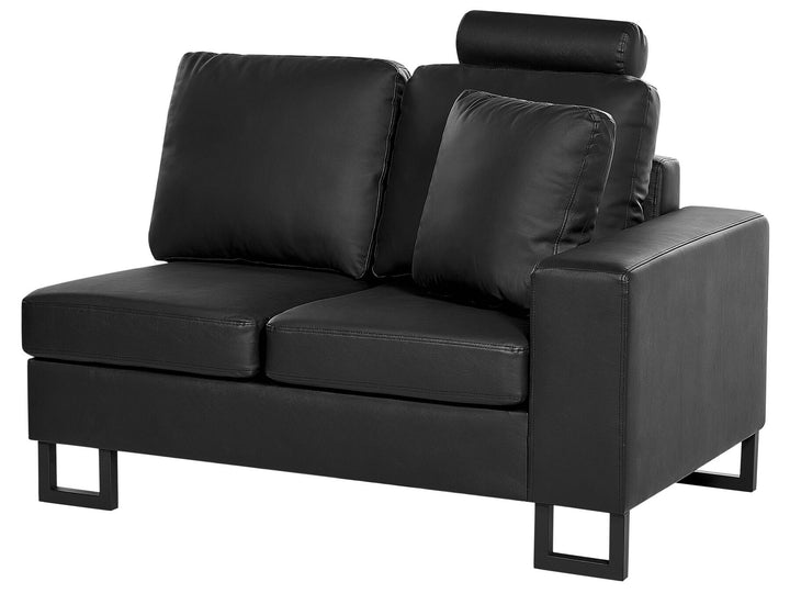 Stockholm II Right Hand Corner Leather Sofa Black