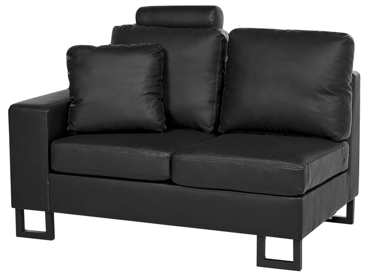 Stockholm II Right Hand Corner Leather Sofa Black