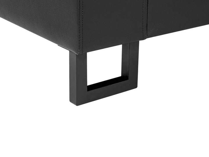 Stockholm II Right Hand Corner Leather Sofa Black