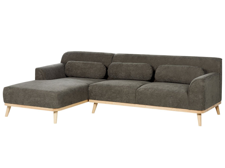 Simos Right Hand Jumbo Cord Corner Sofa Dark Green