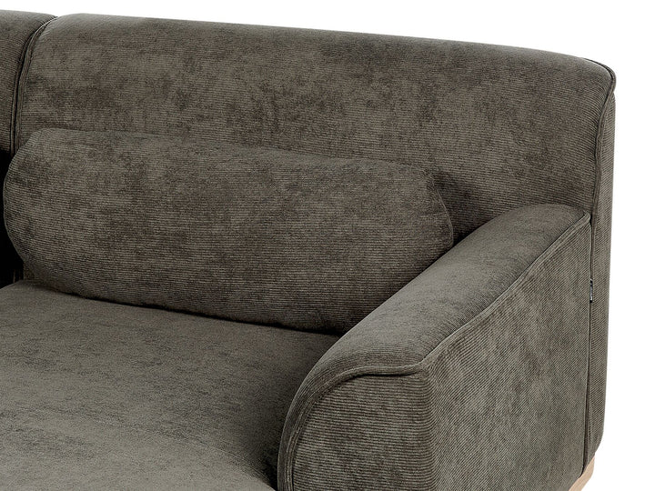 Simos Right Hand Jumbo Cord Corner Sofa Dark Green