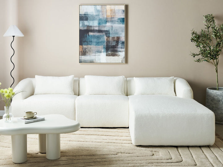 Svansele Left Hand Boucle Corner Sofa White