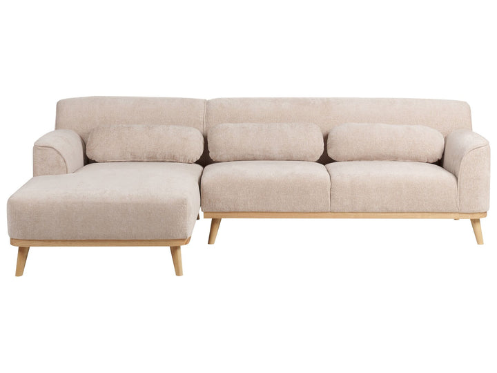 Simos Right Hand Chenille Corner Sofa Beige
