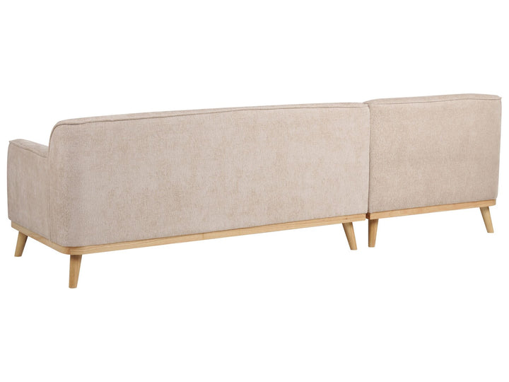 Simos Right Hand Chenille Corner Sofa Beige