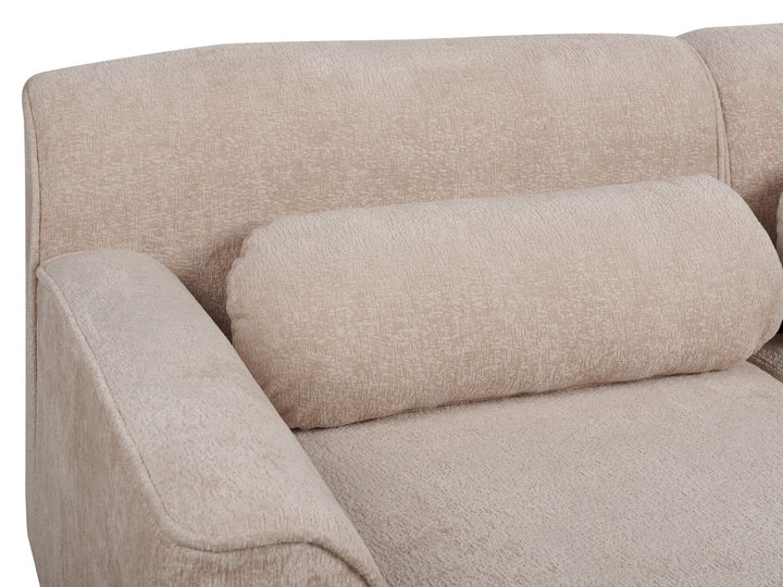 Simos Right Hand Chenille Corner Sofa Beige