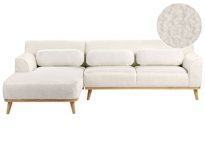 Simos Right Hand Boucle Corner Sofa White