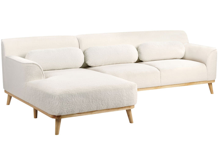 Simos Right Hand Boucle Corner Sofa White